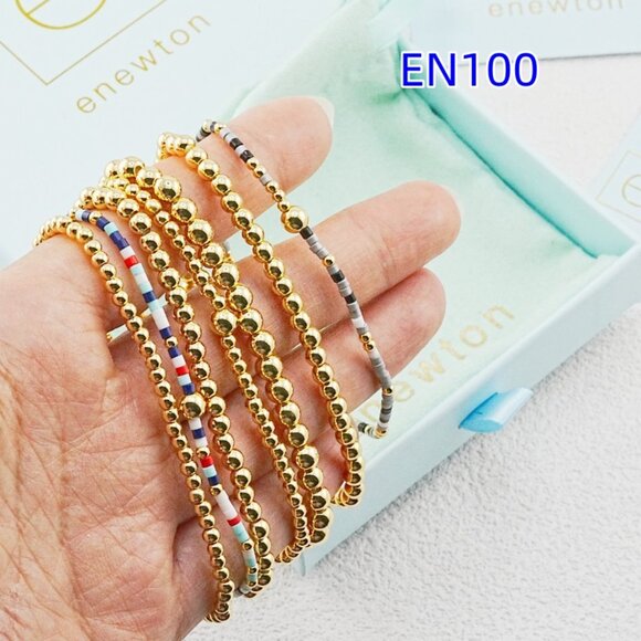 Enewton Colorful Glass Tube Bead & Gold Bead Bracelet Set - Picture 2 of 6